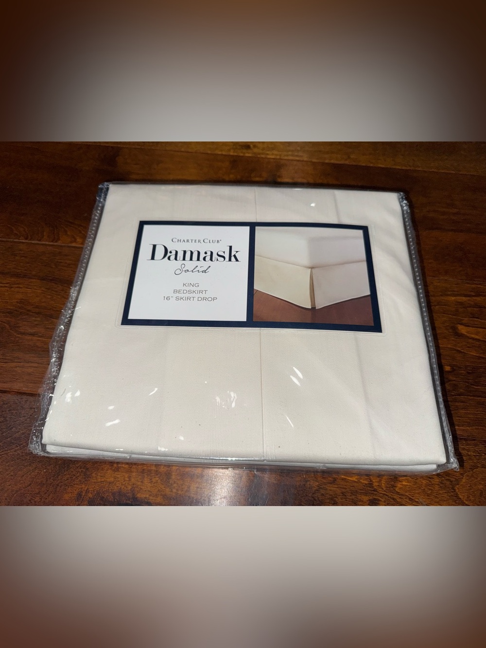 Charter Club Damask Solid Cream King Bedskirt